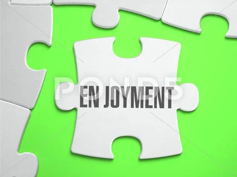Enjoyment - Jigsaw Puzzle with Missing Pieces Stock Illustration