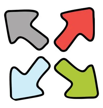 Enlarge arrow, doogle icon design Stock Illustration
