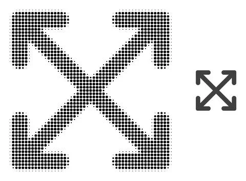 Enlarge Arrows Halftone Dotted Icon 스톡 일러스트