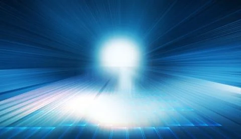 Enlarge data transferring highway or high speed communication tunnel concept Stockillustratie