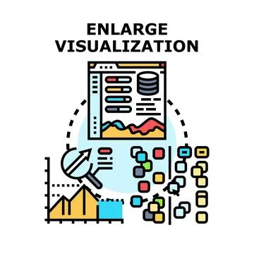 Enlarge data visualization and analysis concept icon Stock Illustration