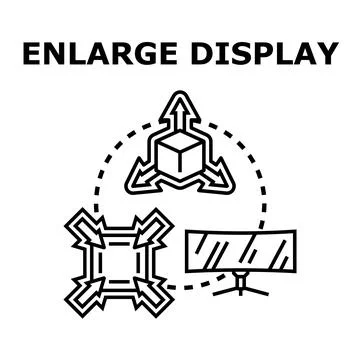 Enlarge display scale zoom concept icon 库存插图