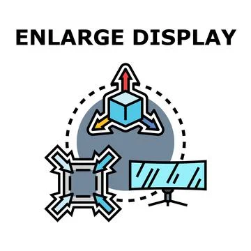 Enlarge display scale zoom concept icon Stock Illustration