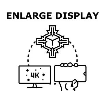 Enlarge display vector concept on technology screen 库存插图