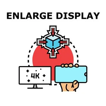 Enlarge display vector concept on technology screen Stockillustratie