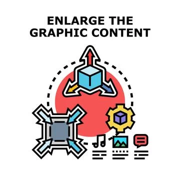 Enlarge graphic content concept digital transformation Stock Illustration