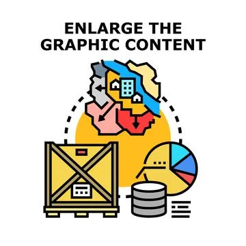 Enlarge graphic visual data content concept vector Stock Illustration