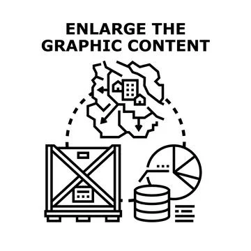 Enlarge graphic visual data content concept vector Stock Illustration