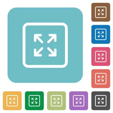 Enlarge object rounded square flat icons Stock Illustration