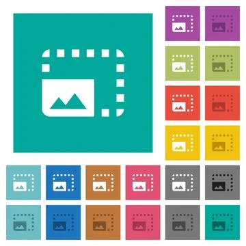 Enlarge photo square flat multi colored icons Stock Illustration