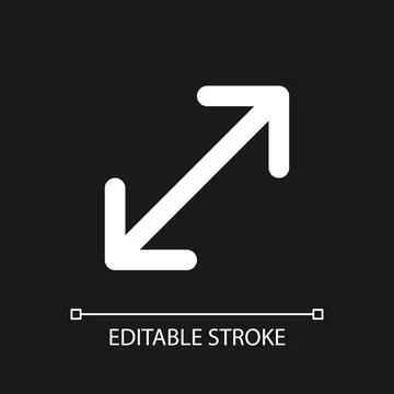 Enlarge pixel perfect white linear ui icon for dark theme Illustrazione stock