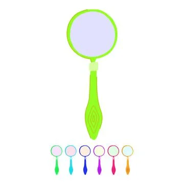 Enlarge reading magnifier vector cartoon graphic Stock Illustration