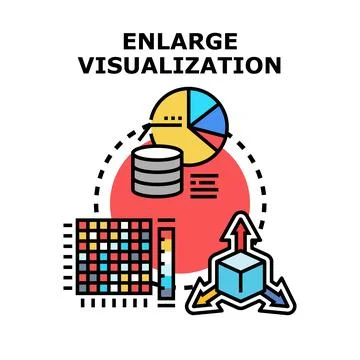 Enlarge visualization data big analysis concept Stock Illustration