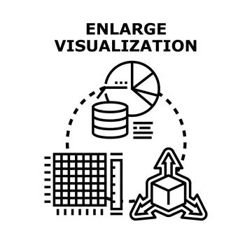 Enlarge visualization data big analysis concept Stock Illustration