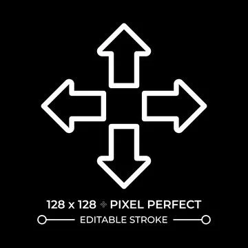 Enlarge white linear icon for dark theme Stock Illustration