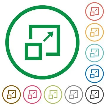 Enlarge window flat icons with outlines Stock Illustration