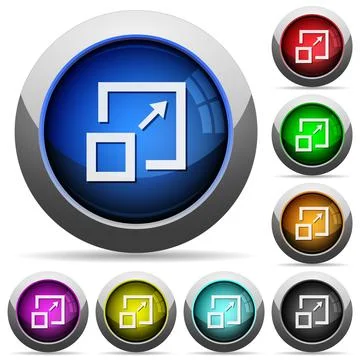 Enlarge window round glossy buttons 스톡 일러스트