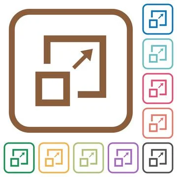 Enlarge window simple icons Illustrazione stock
