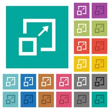 Enlarge window square flat multi colored icons Stock Illustration