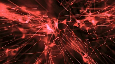 Enlarged cells with plexus triangle with dots form red Stock Footage 104203239