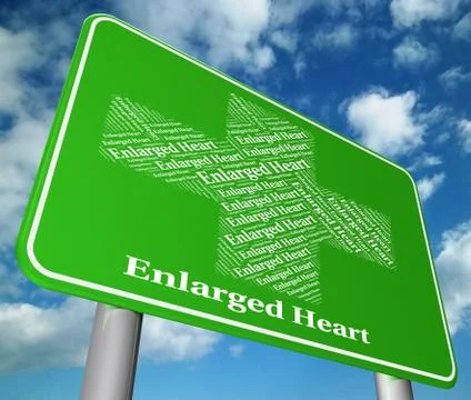 Enlarged Heart Indicates Poor Health And Affliction Stock Illustration