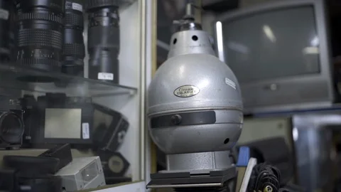 An enlarger on a camera store. Stock Footage
