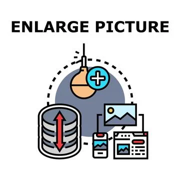 Enlarging image data for digital content display Stockillustratie