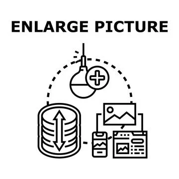 Enlarging image data for digital content display Stock Illustration