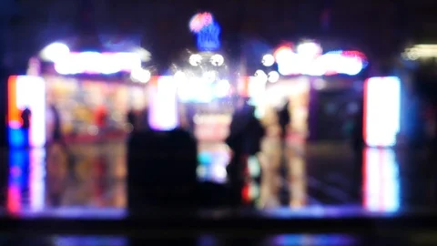 Enlighted Store Rainy Night Stock Footage 104509892