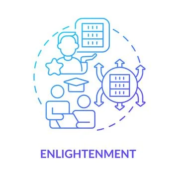 Enlightenment blue gradient concept icon Stock Illustration