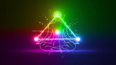 Enlightenment Meditation and third eye opening Stockbeeldmateriaal 168932512
