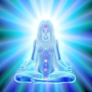 Enlightenment of mind - meditation 库存插图