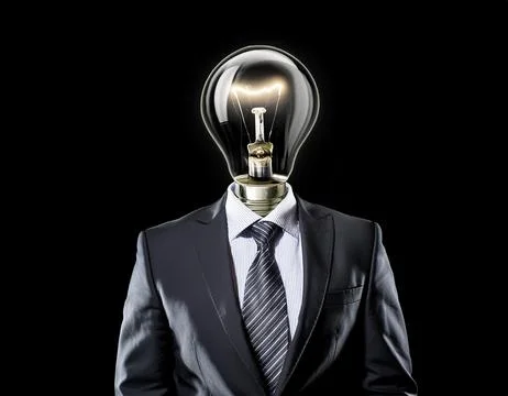 Enlightenment through inspiration, clarifying the origin of innovative ideas. Stock Illustration