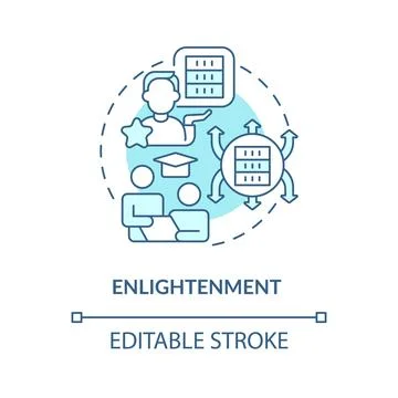 Enlightenment turquoise concept icon Illustrazione stock