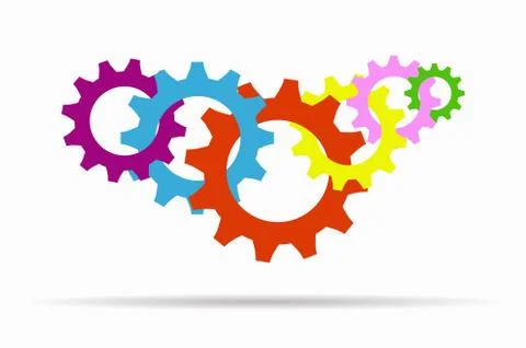 Enmeshed gears background 스톡 일러스트