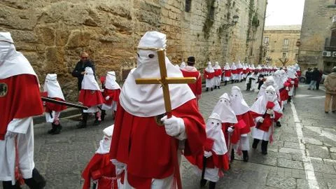 Enna, Sicily Good Friday Procession Stock Photos