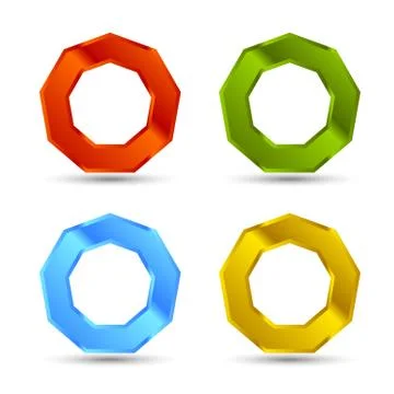 Enneagon shapes set Stock Illustration