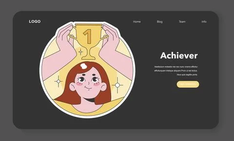 Enneagram Achiever type illustration. Flat vector illustration Stock Illustration