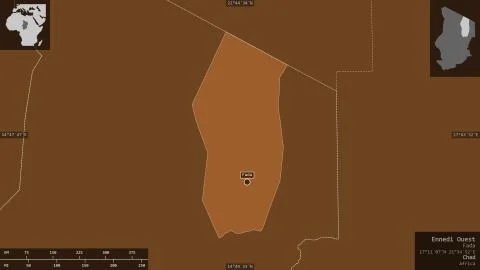 Ennedi Ouest, Chad. Patterned solids with lakes and rivers イラスト素材