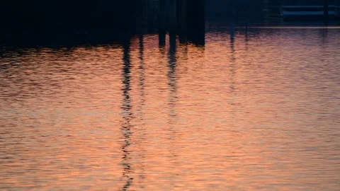 Enns, austria, 23 march 2019, sunset at the danube harbour of enns 库存影片 126919344