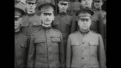 Enoch Herbert Crowder standing with other executives in a row Stock Footage 43314563