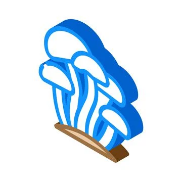 Enoki mushroom isometric icon vector illustration Illustrazione stock