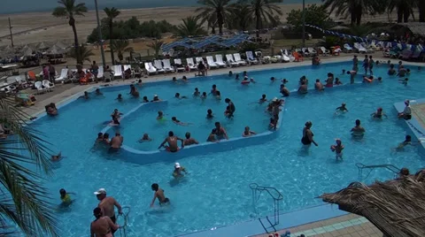 Enormous amount in a pool bath and accept sun-baths Stock Footage 39717708