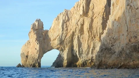 Enormous rock formations coming out of Pacific ocean in Mexico E Stock Footage 120368043