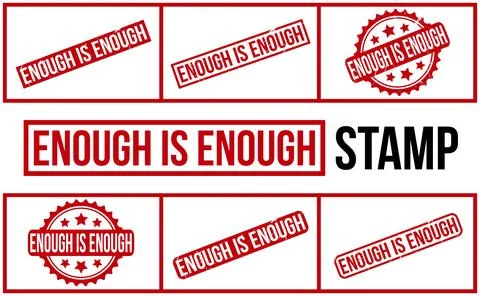 Enough Is Enough Rubber Stamp Set Vector Stock Illustration