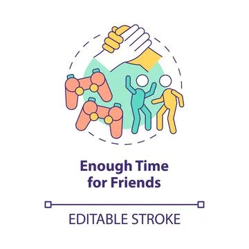 Enough time for friends concept icon Stock Illustration