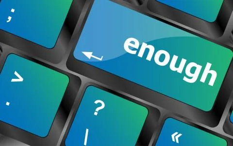 Enough word on keyboard key, notebook computer button Stock Illustration