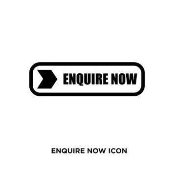 Enquire now icon, flat vector sign isolated on white background. Simple vecto Stock Illustration