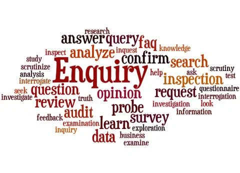 Enquiry, word cloud concept Stock Illustration