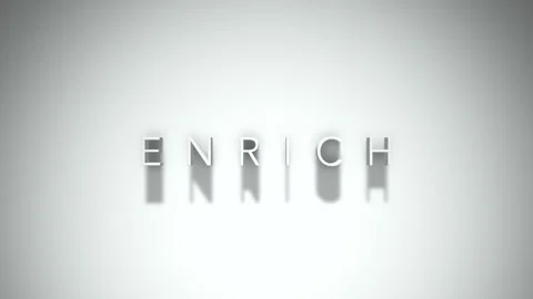 Enrich 3D title animation with shadows on a white background Stock Footage 297799274